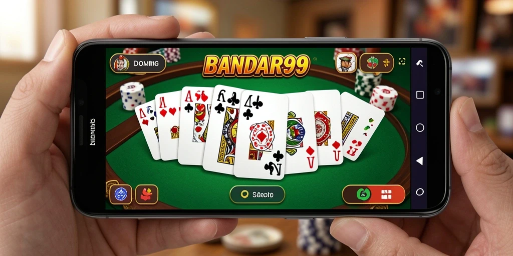 Tampilan menarik dari gameplay Domino di BANDAR99.