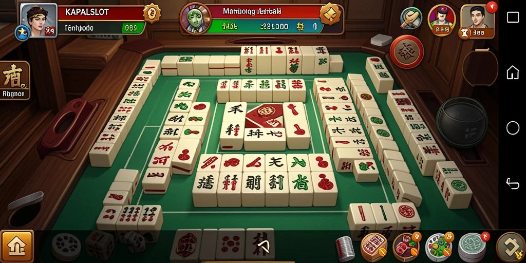 Tampilan gameplay KAPALSLOT dengan visual Mahjong yang menarik.