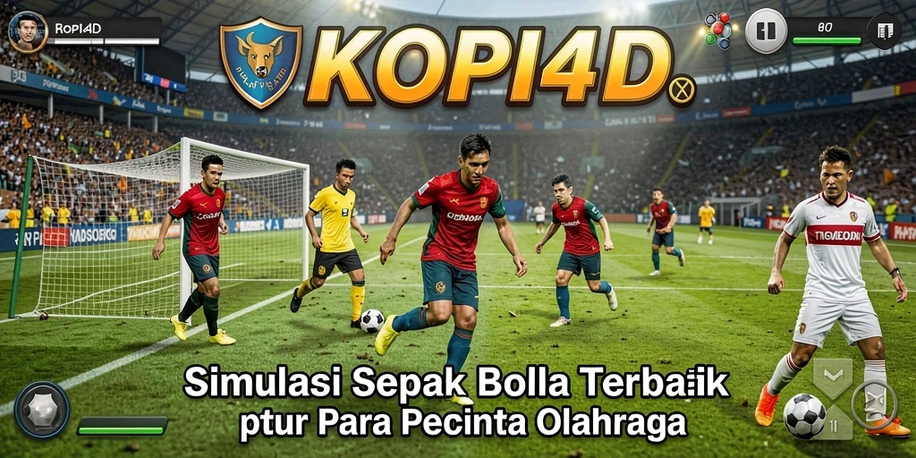 Screenshot gameplay KOPI4D menampilkan pertandingan sepak bola yang mendebarkan.
