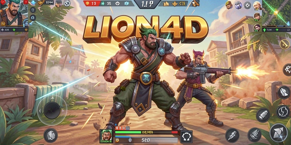 Gameplay seru di LION4D dengan pertarungan Battle Royale.