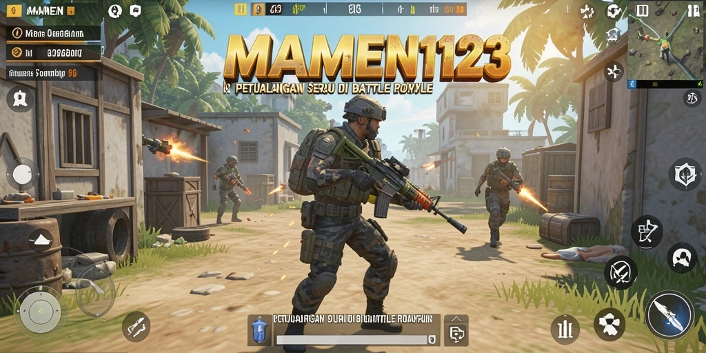 Screenshot dari MAMEN123 menunjukkan aksi intens dalam mode Battle Royale.
