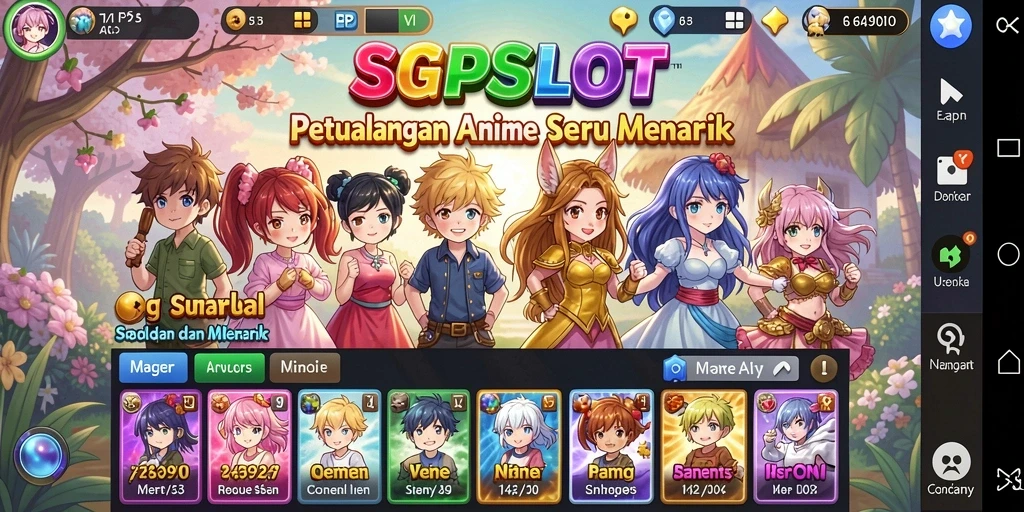 Screenshot menampilkan karakter Anime keren dalam aksi permainan.