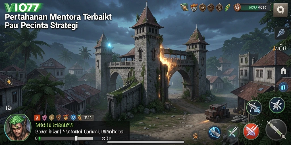 Tangkapan layar menunjukkan gameplay seru Tower Defense VIO77.