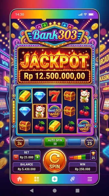 Tampilan utama aplikasi bank303 dengan navigasi sederhana.